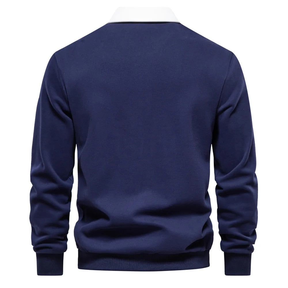 Austin Long-Sleeve Polo Sweatshirt
